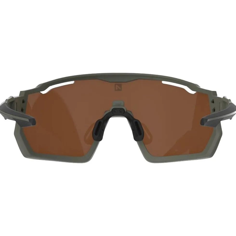 Occhiali da sole AZR Pro Race Rx Kaki Mate Ecran Jaune Multicouche Cat 3