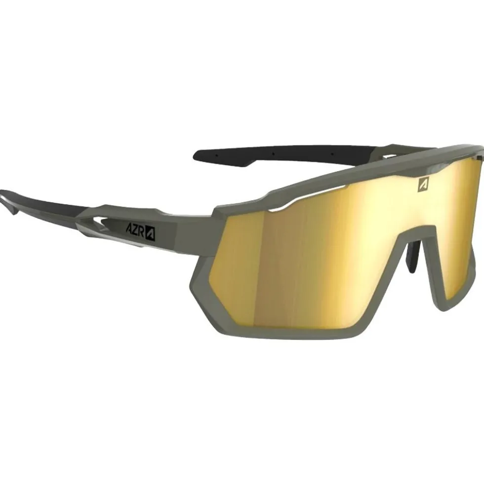 Occhiali da sole AZR Pro Race Rx Kaki Mate Ecran Jaune Multicouche Cat 3