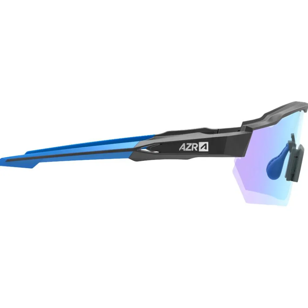 Occhiali da sole AZR Race Rx Noire Mate Photochromique Irisé Bleue