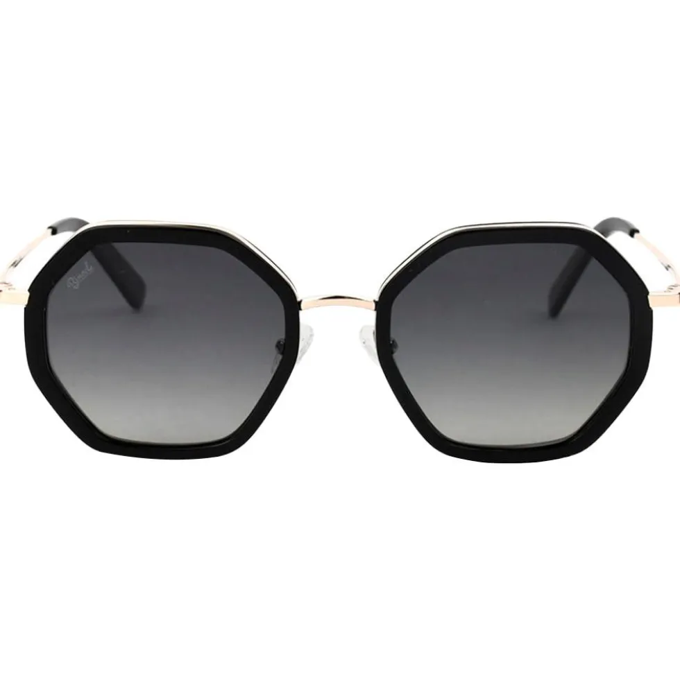 Occhiali da sole Binocle Eyewear Angela Shiny Gold Black Gradient Grey Polarized