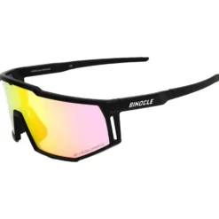 Occhiali da sole Binocle Eyewear Horizon Shiny Black Pink Mirror Polarized