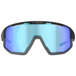 Occhiali da sole Bliz Fusion Nano Optics Nordic Light Matt Black Coral Orange Blue Mirror