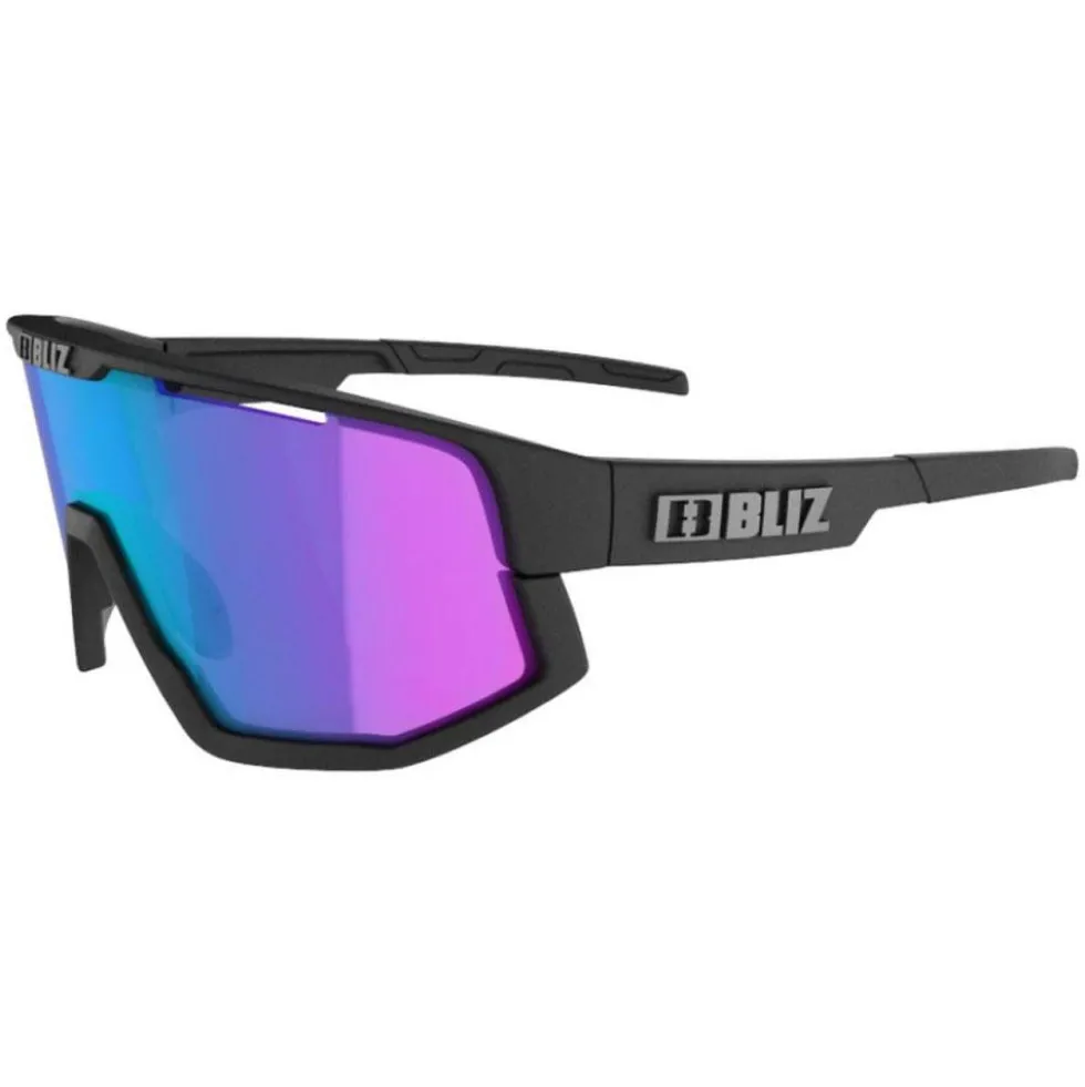 Occhiali da sole Bliz Fusion Nano Optics Nordic Light Matt Black Begonia Violet Blue Mirror