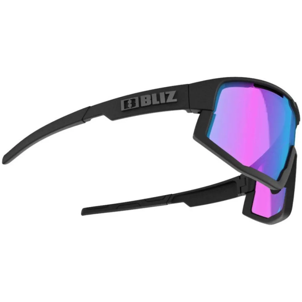 Occhiali da sole Bliz Fusion Nano Optics Nordic Light Matt Black Begonia Violet Blue Mirror