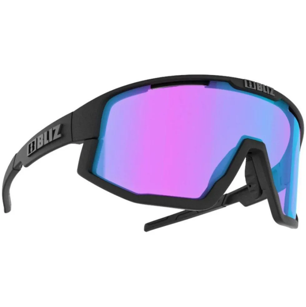 Occhiali da sole Bliz Fusion Nano Optics Nordic Light Matt Black Begonia Violet Blue Mirror