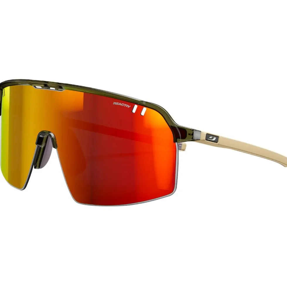 Occhiali da sole Julbo Intensity Translucide Brillant Vert Kaki Beige Mat Reactiv 1-3 Light Amplifier