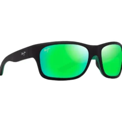 Occhiali da sole Maui Jim Ano Nui Matte Black Green MauiGreen Mineral Superthin
