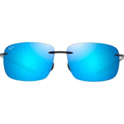 Occhiali da sole Maui Jim Breakwall Shiny Black Blue Hawaii MauiPure
