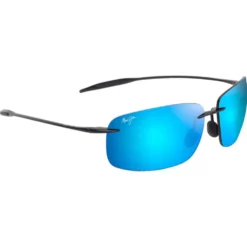 Occhiali da sole Maui Jim Breakwall Shiny Black Blue Hawaii MauiPure