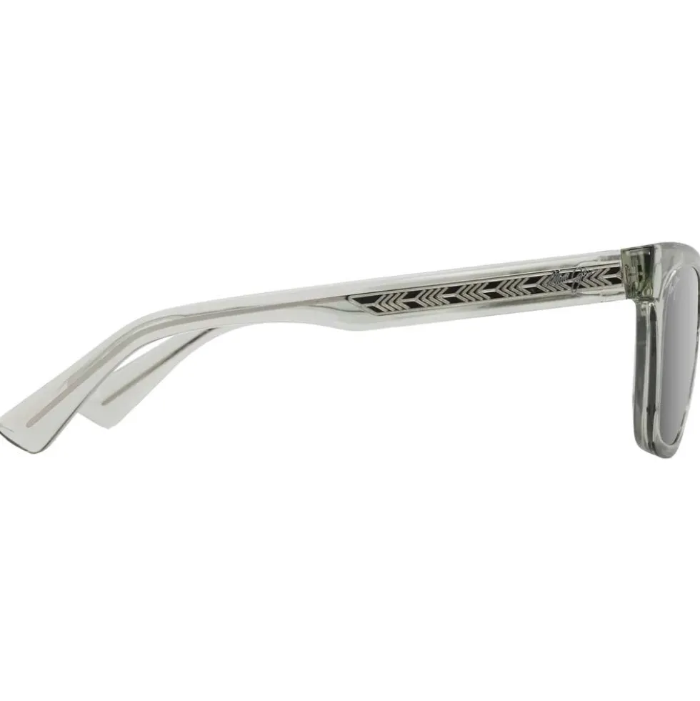 Occhiali da sole Maui Jim Hiwahiwa Shiny Transparent Sage Green Neutral Grey Mineral Superthin