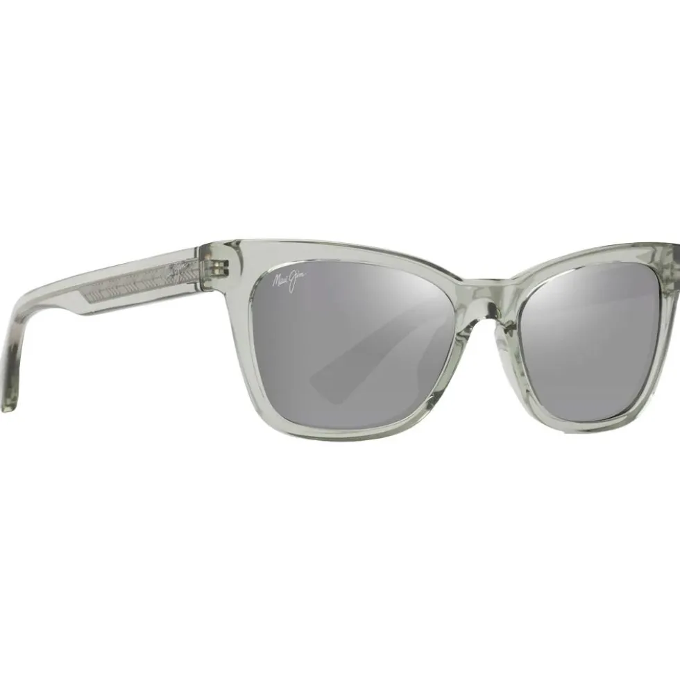 Occhiali da sole Maui Jim Hiwahiwa Shiny Transparent Sage Green Neutral Grey Mineral Superthin