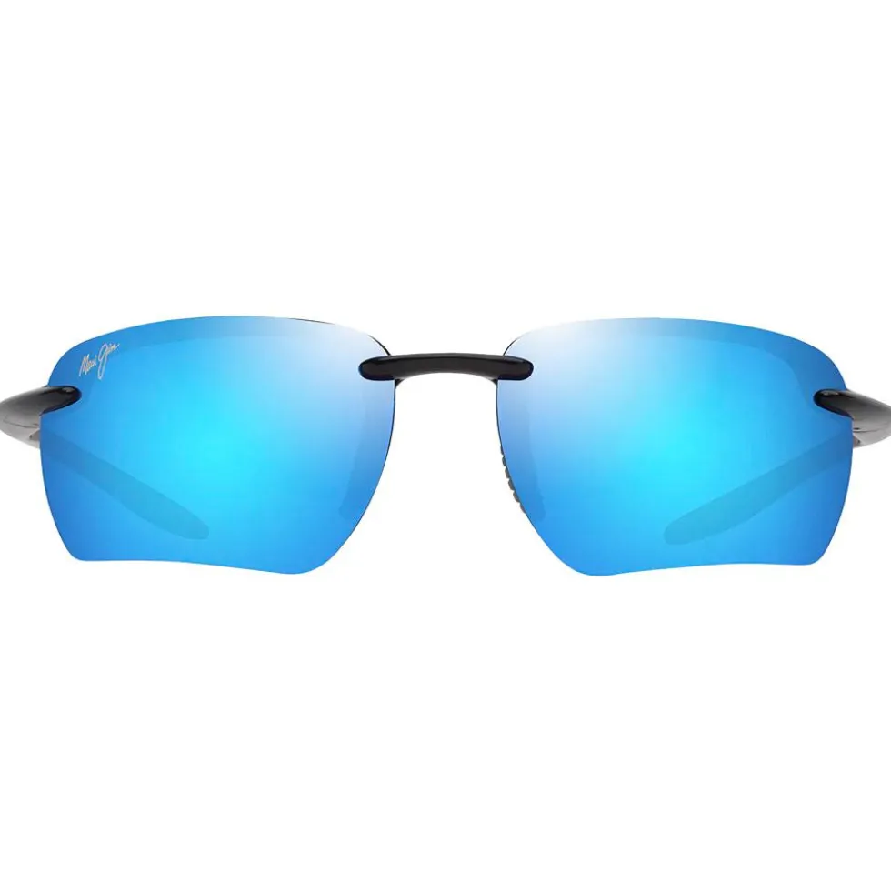 Occhiali da sole Maui Jim Hookipa Ultra G Shiny Black Grey Blue Hawaii MauiUltra