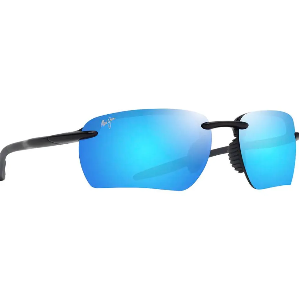 Occhiali da sole Maui Jim Hookipa Ultra G Shiny Black Grey Blue Hawaii MauiUltra