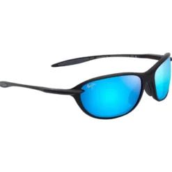 Occhiali da sole Maui Jim Hookipa Ultra R Matte Black Blue Hawaii MauiUltra