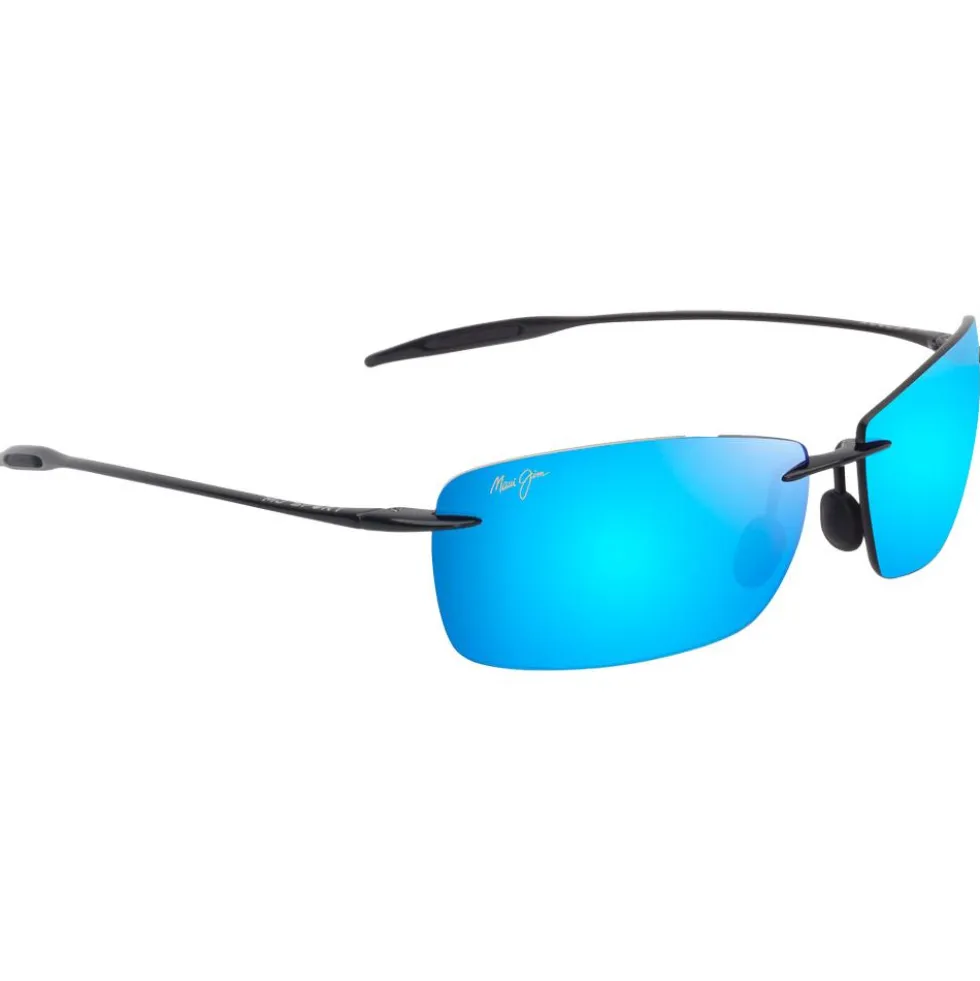 Occhiali da sole Maui Jim Lighthouse Shiny Black Blue Hawaii MauiPure