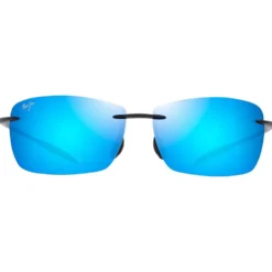 Occhiali da sole Maui Jim Lighthouse Shiny Black Blue Hawaii MauiPure