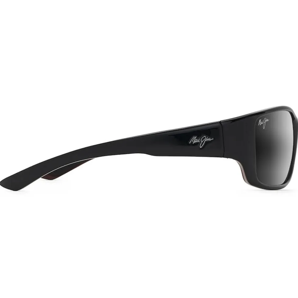 Occhiali da sole Maui Jim Local Kine Shiny Black Gris Neutre Minéral Superthin