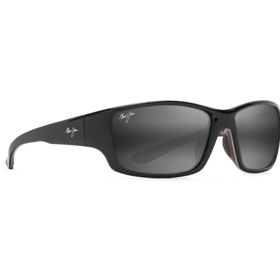 Occhiali da sole Maui Jim Local Kine Shiny Black Gris Neutre Minéral Superthin