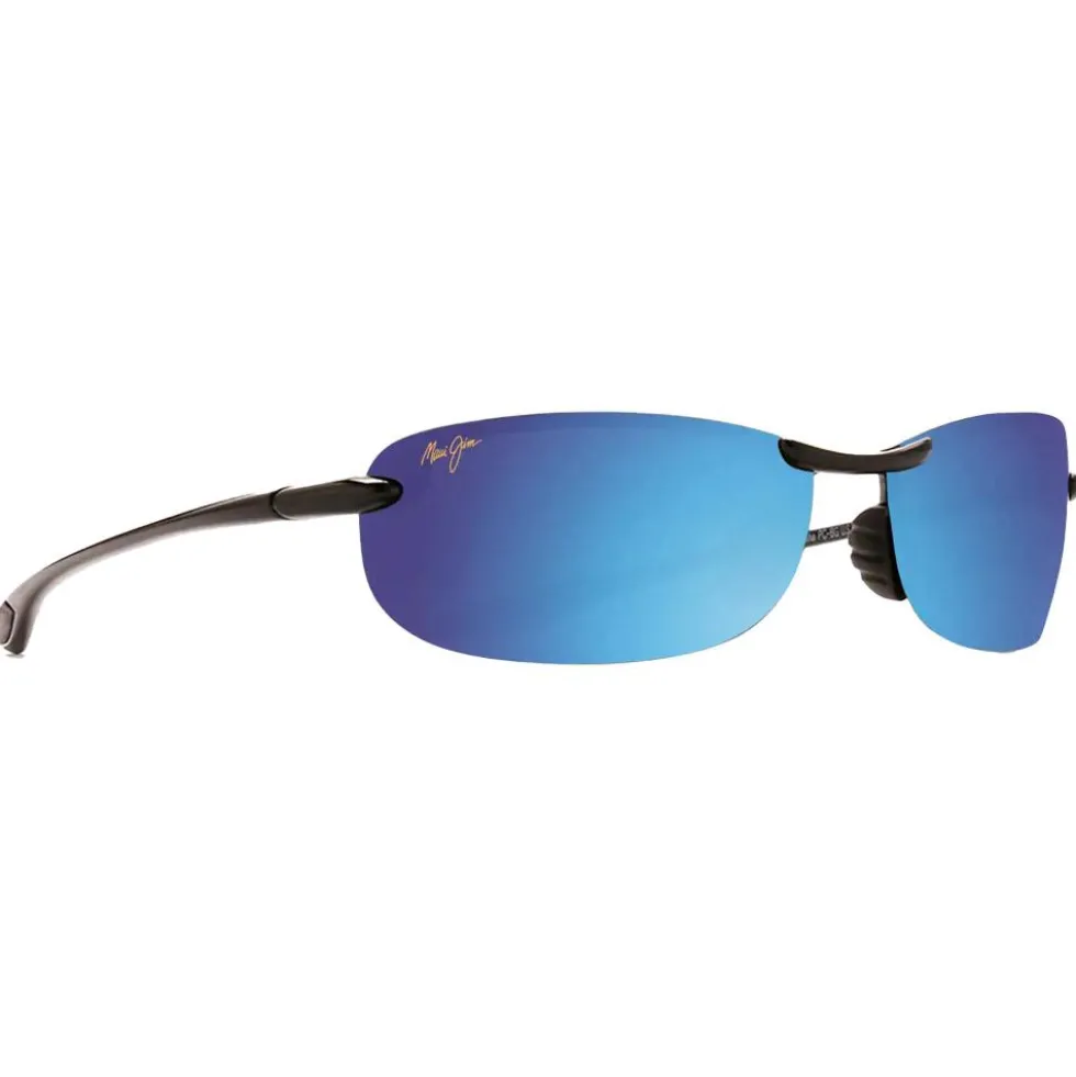 Occhiali da sole Maui Jim Makaha Noir Brillant Blue Hawaii