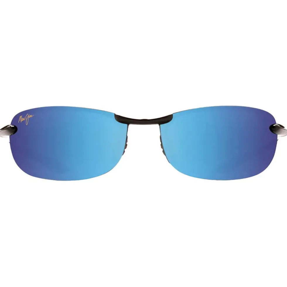 Occhiali da sole Maui Jim Makaha Noir Brillant Blue Hawaii