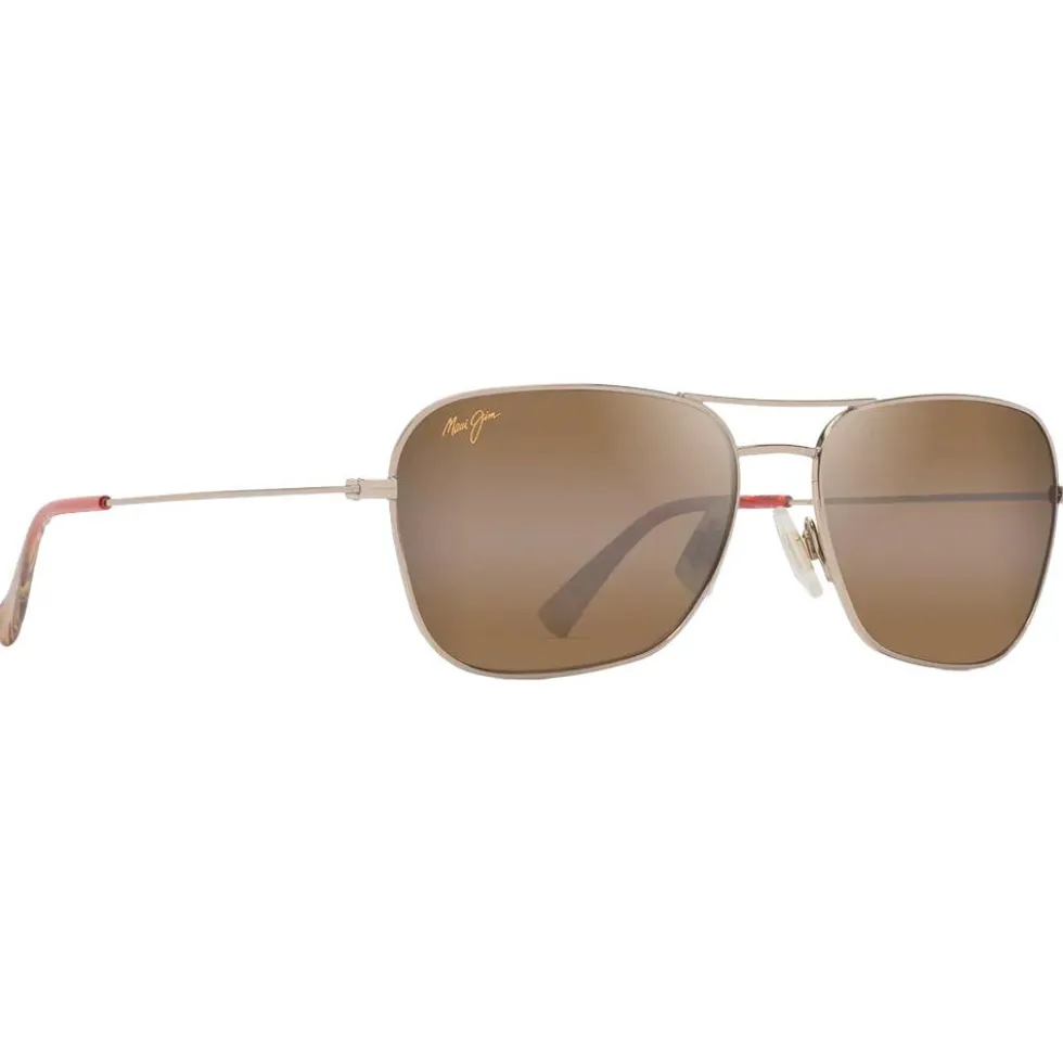 Occhiali da sole Maui Jim Naauao Doré Clair Brillant Rouge Marron Bronze HCL MauiPure