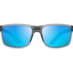 Occhiali da sole Maui Jim Pokowai Arch Gris Mat Translucide Bleu Hawaï MauiPure