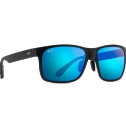 Occhiali da sole Maui Jim Red Sands Noir Mat Bleu Hawaï MauiPure