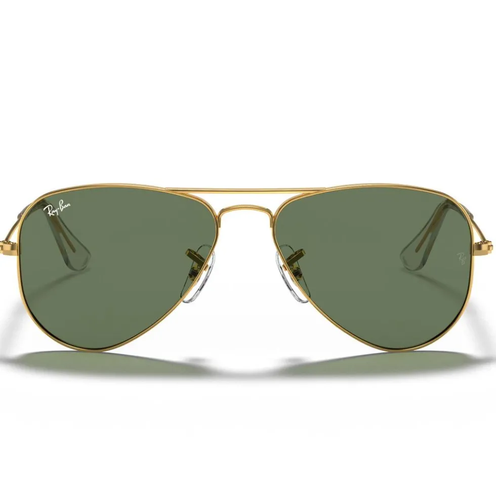 Occhiali da sole Ray Ban Aviator Kids Polished Arista Gold Dark Green