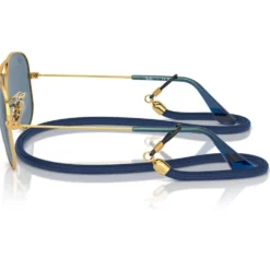 Occhiali da sole Ray Ban Aviator Kids Polished Arista Gold Light Blue Mirror