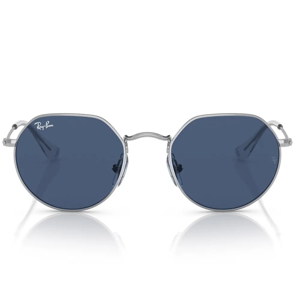 Occhiali da sole Ray Ban Jack Kids Polished Silver Dark Blue