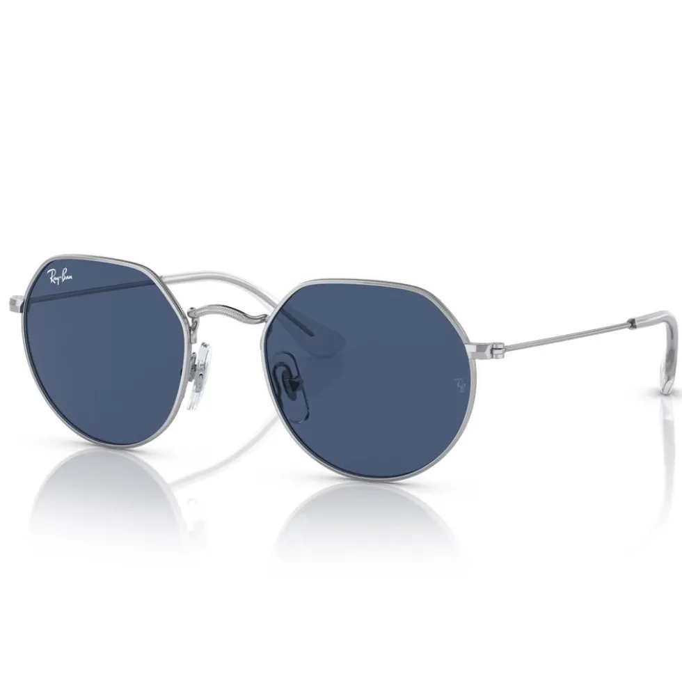 Occhiali da sole Ray Ban Jack Kids Polished Silver Dark Blue