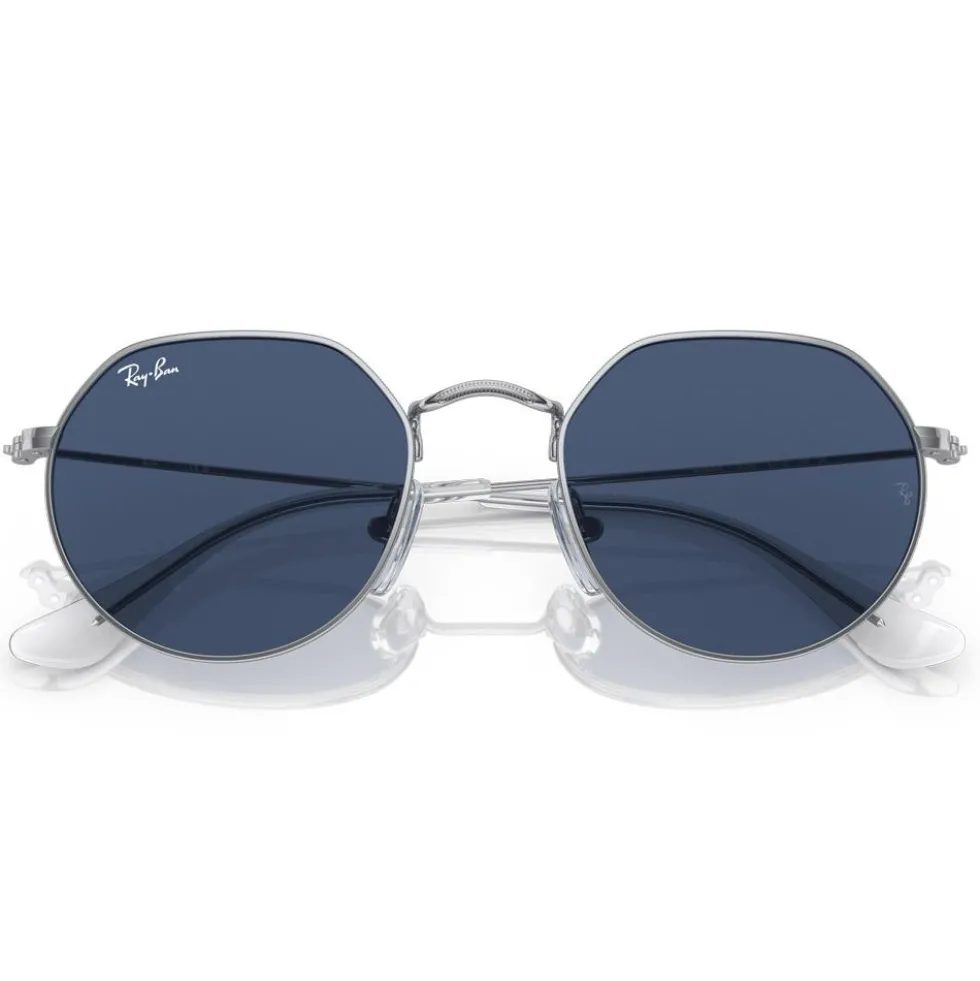 Occhiali da sole Ray Ban Jack Kids Polished Silver Dark Blue