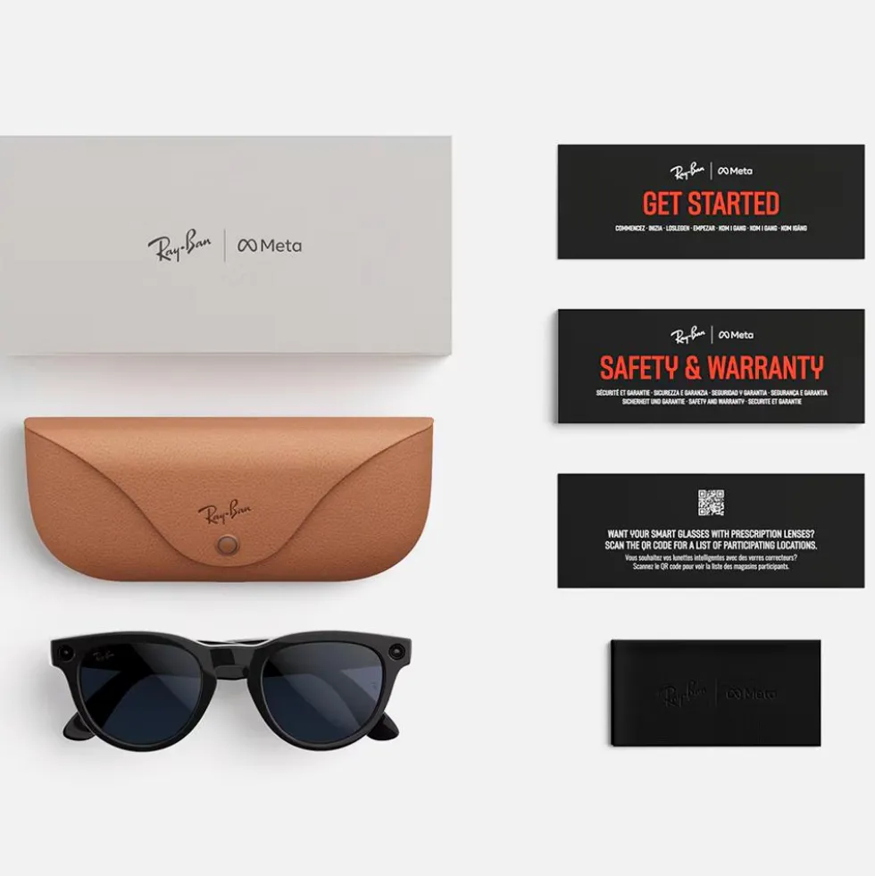 Occhiali da sole Ray Ban Meta Headliner Gen 2 Shiny Black Transition Green Graphite
