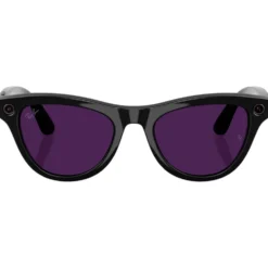 Occhiali da sole Ray Ban Meta Skyler Gen 2 Shiny Black Transition Amethyst Incolore