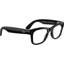 Occhiali da sole Ray Ban Meta Wayfarer Gen 2 Shiny Black Transitions Green Graphite Incolore