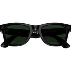 Occhiali da sole Ray Ban Meta Wayfarer Gen 2 Shiny Black Transitions Green Graphite Incolore