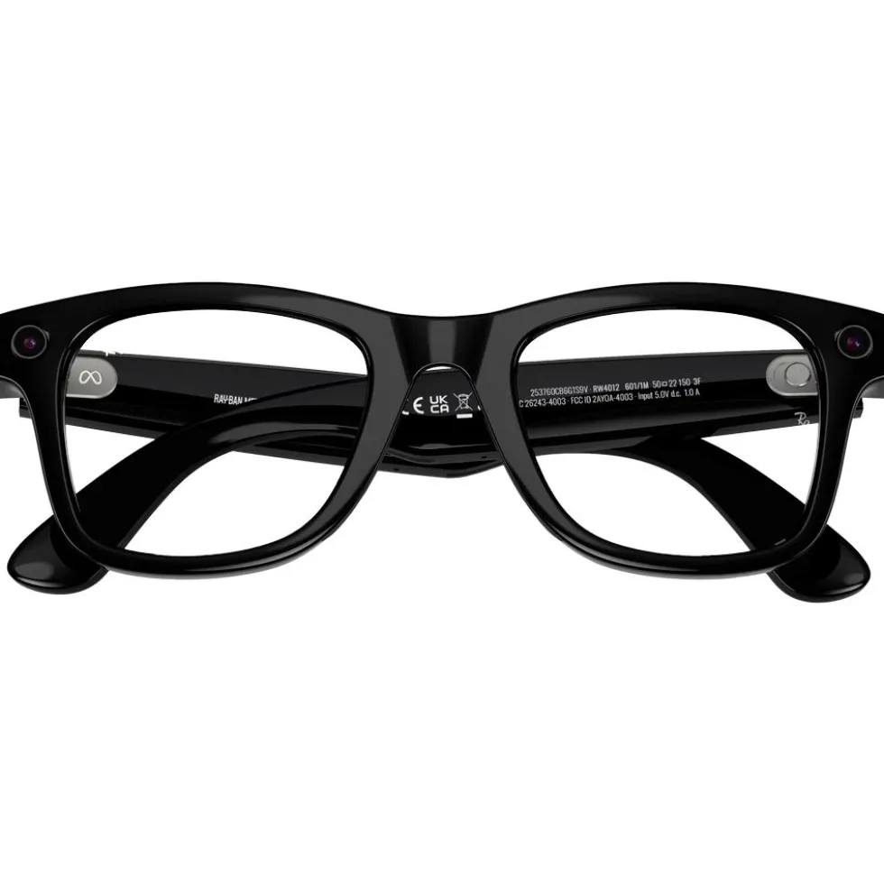 Occhiali da sole Ray Ban Meta Wayfarer Gen 2 Shiny Black Transitions Green Graphite Incolore