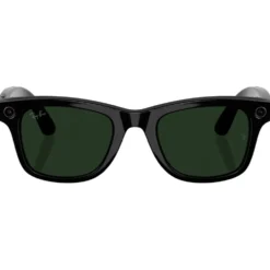 Occhiali da sole Ray Ban Meta Wayfarer Gen 2 Shiny Black Transitions Green Graphite Incolore