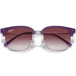 Occhiali da sole Ray Ban New Clubmaster Kids Polished Opal Purple Grey Purple