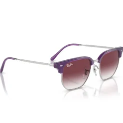 Occhiali da sole Ray Ban New Clubmaster Kids Polished Opal Purple Grey Purple