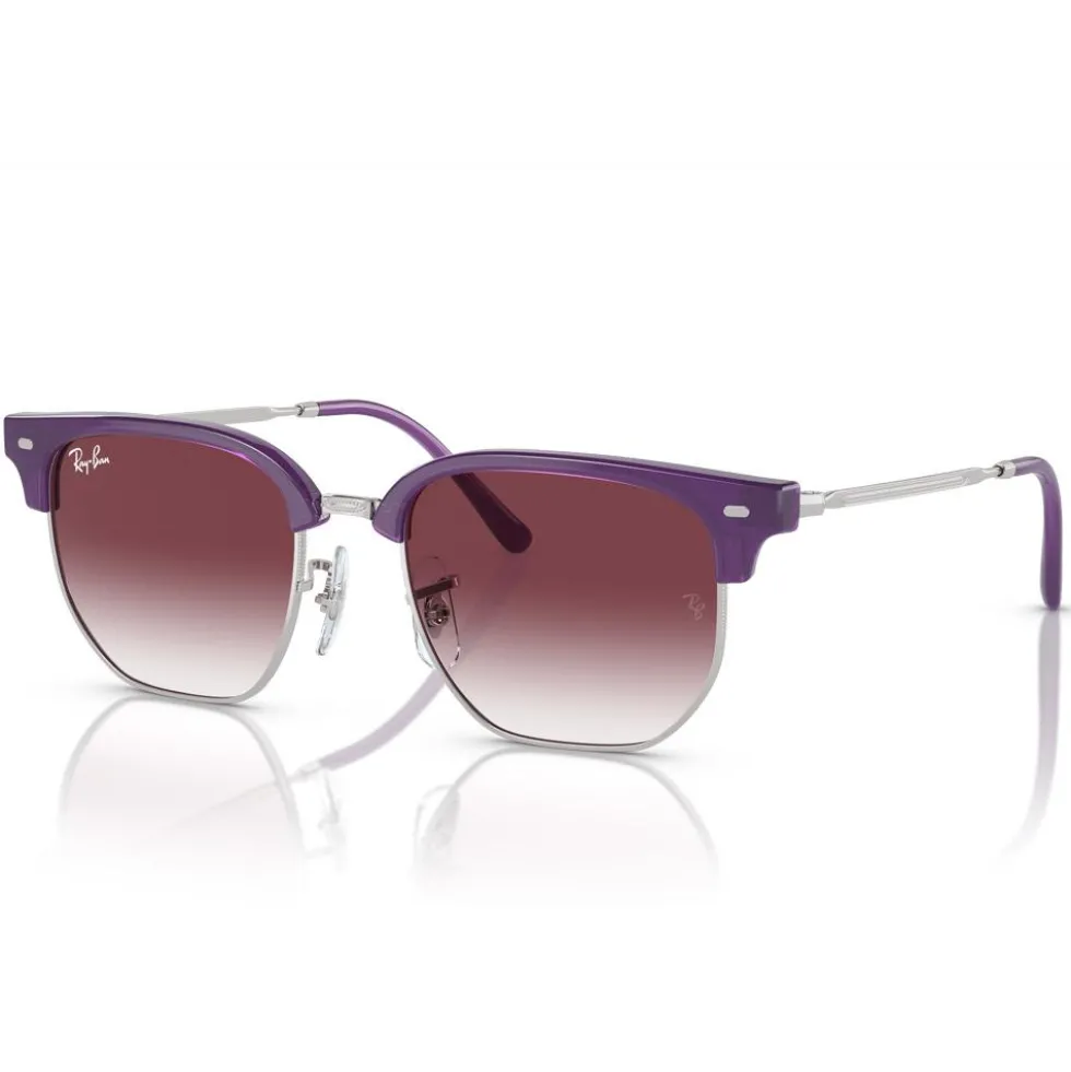 Occhiali da sole Ray Ban New Clubmaster Kids Polished Opal Purple Grey Purple