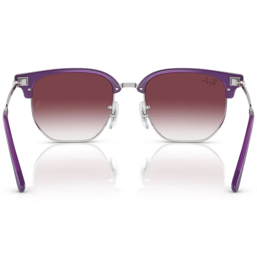 Occhiali da sole Ray Ban New Clubmaster Kids Polished Opal Purple Grey Purple