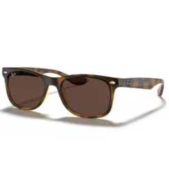Occhiali da sole Ray Ban New Wayfarer Kids Polished Black Dark Green