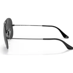 Occhiali da sole Ray Ban RB3025 Aviator Polished Black Total Black Polar