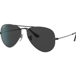Occhiali da sole Ray Ban RB3025 Aviator Polished Black Total Black Polar