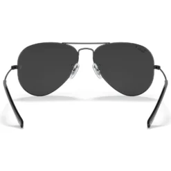 Occhiali da sole Ray Ban RB3025 Aviator Polished Black Total Black Polar