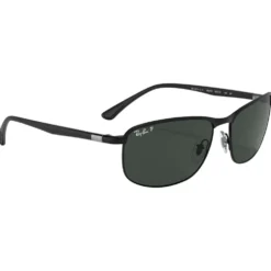 Occhiali da sole Ray Ban RB3671CH Matte Black Chromance Dark Grey Polar