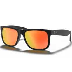 Occhiali da sole Ray Ban RB4165 Justin Color Mix Matte Rubber Black Mirror Red