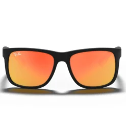 Occhiali da sole Ray Ban RB4165 Justin Color Mix Matte Rubber Black Mirror Red