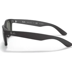 Occhiali da sole Ray Ban RB2132 New Wayfarer Classic Matte Rubber Black Polar Green